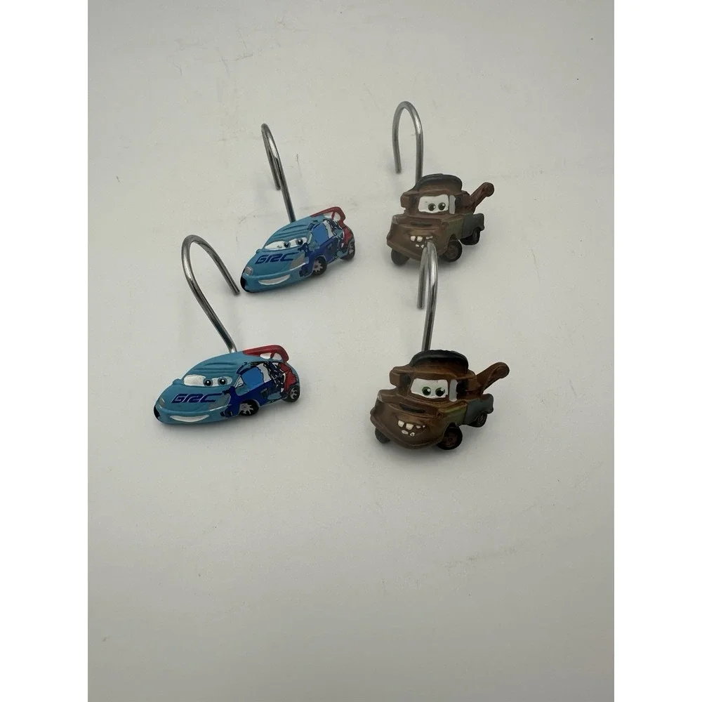 Disney Pixar Cars Jay Franco Set 12 Shower Curtain Hooks Lightning McQueen Mater